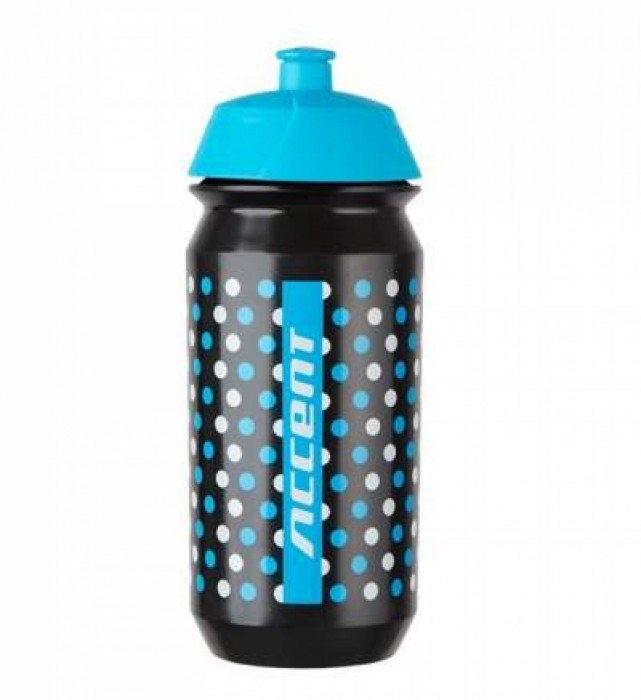 BIDON ACCENT DOTS 500ml CZARNO-NIEBIESKO-BIAŁY