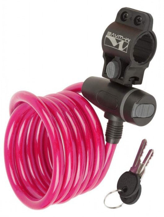 ZAMKNIĘCIE M-WAVE SPIRALA 1800x10mm RÓŻOWE